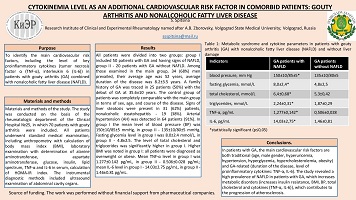 CYTOKINEMIA LEVEL AS AN ADDITIONAL CARDIOVASCULAR RISK FACTOR IN COMORBID PATIENTS: GOUTY ARTHRITIS AND NONALCOHOLIC FATTY LIVER DISEASE